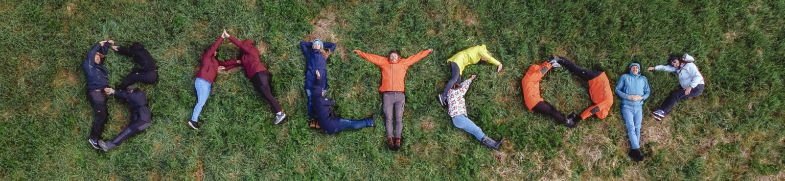 BaltCOP participants forming the word BaltCOP in a field